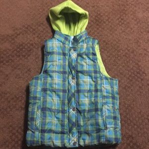 Plaid vest size 14 - 16 Girls vest with hood, perfect for the Spring time